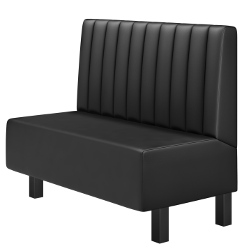 Schmidt | Gastrobank | B:H 100 x 100 cm | Schwarz | Gestreift Doppelnahnt 24cm | Leder | Möbelfuß Sc