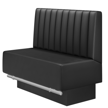 Schmidt | Gastrobank | B:H 100 x 100 cm | Schwarz | Gestreift Doppelnahnt 24cm | Leder | Fußleiste S