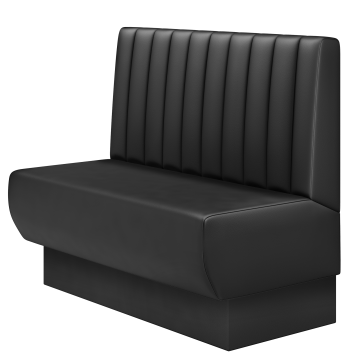 Meyer | Gastrobank | B:H 100 x 100 cm | Schwarz | Gestreift Doppelnahnt 24cm | Leder | Fußleiste Bla