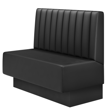 Schmidt | Gastrobank | B:H 100 x 100 cm | Schwarz | Gestreift Doppelnahnt 24cm | Leder | Fußleiste T