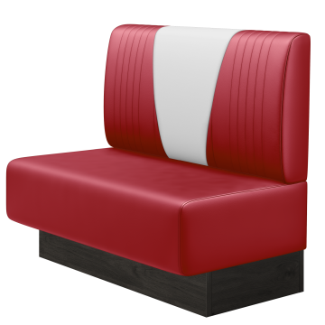DINER V | Gastrobank | B:H 100 x 103 cm | Rot | Gestreift | Leder