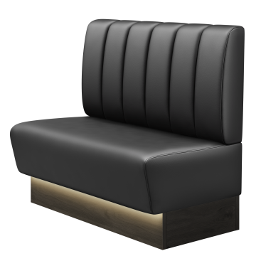 DENVER | Gastrobank | B:H 100 x 103 cm | Schwarz | Gestreift | Leder