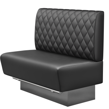 DENVER BIG | Gastro Hochbank | B:H 100 x 136 cm | Schwarz | Raute | Leder