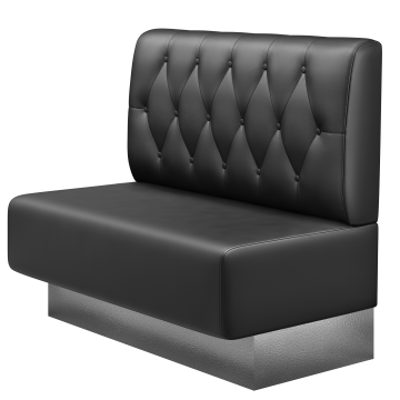 MELISSA | Gastrobank | B:H 100 x 103 cm | Schwarz | Chesterfield Raute | Leder