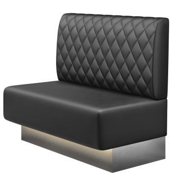 MELISSA | Gastrobank | B:H 100 x 103 cm | Schwarz | Raute | Leder | LED