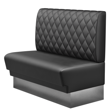 TATJANA | Gastrobank | B:H 100 x 103 cm | Schwarz | Raute | Leder