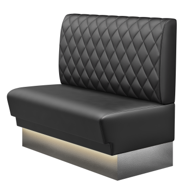 TATJANA | Gastrobank | B:H 100 x 103 cm | Schwarz | Raute | Leder | LED
