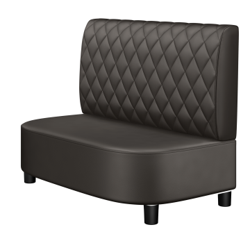 THOMAS | Gastro Lounge Bank | B:H 100 x 94 cm | Braun | Raute | Leder