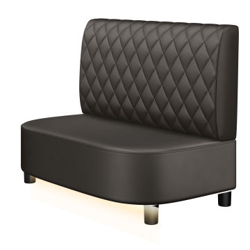 THOMAS | Gastro Lounge Bank | B:H 100 x 94 cm | Braun | Raute | Leder | LED