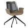 Romy | Bistro Chair | Taupe | Velvet | Rattan Black | Swivel