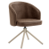 Antonella | Hotellstol | Brun | Skinn | Svingbar base | Hvit ramme