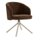 Antonella | Hotel Chair | Brown | Fabric/Textile | Swivel Base | White Frame