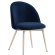 Hailey | Fauteuil d'hôtel | Bleu | Velours | Structure blanche