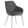 Eva | Chaise de hôtel | Gris | Velours | Structure blanc