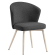 Lynn | Chaise de hotel | Gris foncé | Tissu en peluche | Cadre blanc