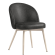 Lily | Hotellstol | Svart | Skinn | Ramme Hvit