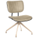 Valerie | Bistro Stuhl | Beige | Leder | Rattan Schwarz | Drehfuß Weiß