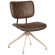 Valerie | Bistro Stuhl | Braun | Leder | Rattan Schwarz | Drehfuß Weiß