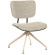 Valerie | Bistro Stuhl | Beige | Teddystoff | Rattan Schwarz | Drehfuß Weiß