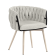 MARIS | Hotel Chair | Teddystoff | Cream | Frame: White | Swivel Function