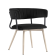 Elin | Fauteuil d'hôtel | Noir | Velours | Structure blanche