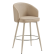 ANTONELLA | Hotel Barhocker | Beige | Leder | Gestell Weiß