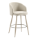 ANTONELLA | Hotel Barhocker | Beige | Teddystoff | Gestell Weiß