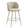 AVA | Hotel Barhocker | Beige | Teddystoff | Gestell Weiß