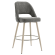 ELIANA | Hotel Barhocker | Grau | Stoff/Textil | Gestell Weiß