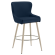 JULIUS | Hotel Barhocker | Samt | Blau | Gestell: Weiß | Drehfunktion