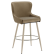 JULIUS | Hotel Barhocker | Samt | Taupe | Gestell: Weiß | Drehfunktion
