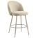 LILY | Hotel Barhocker | Beige | Teddystoff | Gestell Weiß
