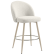 LILY | Hotel Barhocker | Creme | Teddystoff | Gestell Weiß