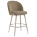 LILY | Hotel Barhocker | Taupe | Samt | Gestell Weiß