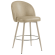 LILY | Hotel Barhocker | Beige | Leder | Gestell Weiß