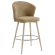 LYNN | Hotel Barhocker | Taupe | Stoff/Textil | Gestell Weiß