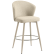LYNN | Hotel Barhocker | Beige | Teddystoff | Gestell Weiß