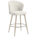 LYNN | Hotel Barhocker | Creme | Teddystoff | Gestell Weiß