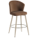 LYNN | Hotel Barhocker | Braun | Samt | Gestell Weiß