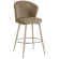 LYNN | Hotel Barhocker | Taupe | Samt | Gestell Weiß