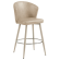 LYNN | Hotel Barhocker | Beige | Leder | Gestell Weiß