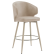 MARIE | Hotel Barhocker | Beige | Leder | Gestell Weiß