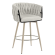 MARIS | Hotel Barhocker | Teddystoff | Creme | Gestell: Weiß | Drehfunktion