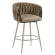 MARIS | Hotel Barhocker | Samt | Taupe | Gestell: Weiß | Drehfunktion
