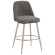 TINA | Hotel Barhocker | Textil/Stoff | Grau | Gestell: Weiß | Drehfunktion