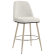TINA | Hotel Barhocker | Teddystoff | Creme | Gestell: Weiß | Drehfunktion