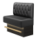 MELISSA | Gastro Hochbank | B:H 100 x 126 cm | Schwarz | Chesterfield Raute | Leder | LED