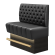 TANJA | Gastro Hochbank | B:H 100 x 136 cm | Schwarz | Chesterfield | Leder | LED