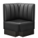 DenverBig | Gastro Eckbank | B:T 64 x 103 cm | Schwarz | Gestreift | Leder | Fußleiste Wenge