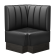 Tanja | Gastro Eckbank | B:T 64 x 103 cm | Schwarz | Gestreift | Leder | Fußleiste Wenge